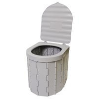 Magideal - Inodoro Portátil, Inodoro De Viaje, Inodoro De Emergencia Con Tapa, Inodoro Plegable Para Acampar De Servicio Pesado Para Barco, Viajes Largos, Picnic Gris