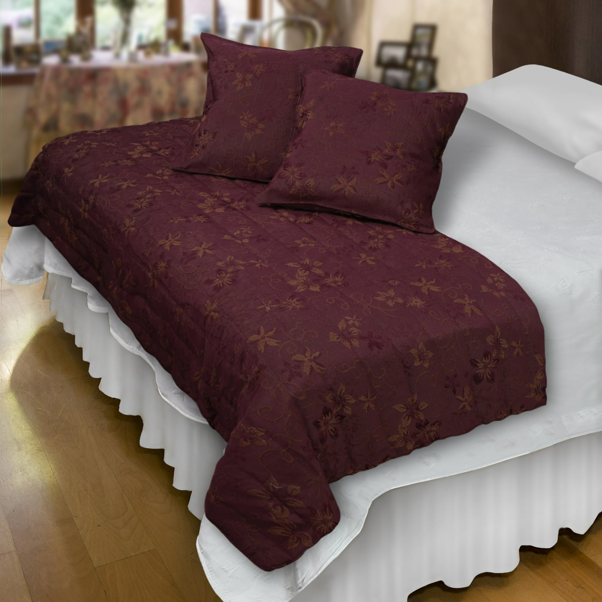 Mallorca - Piecera Con Fundas Sk Victoriana Burdeo Reversible