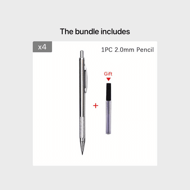 0.3/0.5/0.7/0.9/1.3/2.0mm Mechanical Pencil Set Full Metal Art Drawing Painting Automatic Pencil With Leads,Office School Supply