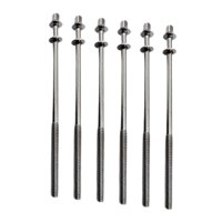 Bothyi - 6 Uds Varillas De Tensión De Tambor M5 Tornillos De Montaje De Lengüeta De Tambor Para Accesorios De Percusión Construir M5X110Mm