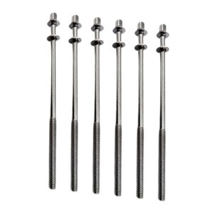 Bothyi - 6 Uds Varillas De Tensión De Tambor M5 Tornillos De Montaje De Lengüeta De Tambor Para Accesorios De Percusión Construir M5X110Mm