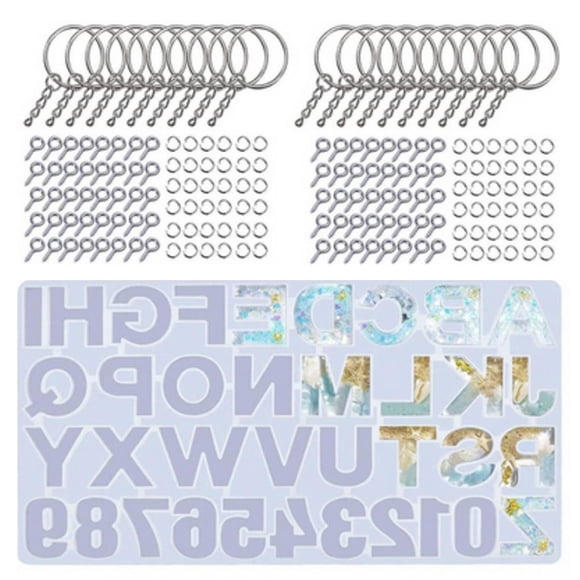 Alfabeto Llavero Resina Fundición DIY Reutilizable Portátil Joyería Colgante Fabricación 173