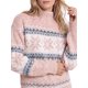 thumbnail image 5 of INSPIRE CHIC Suéter de Punto de Chenilla con Copo de Nieve para Mujer Cuello Simulado Ajuste Suelto Mangas Largas Grande Rosa, 5 of 6