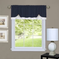 Ventana Blanda Darcy De La Marca Valance Achim, 148 X 36 Cm, Azul Marino Y Blanco