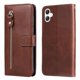thumbnail image 1 of Funda tipo cartera para Samsung Galaxy A06 con bolsillo con cremallera y ranuras para tarjetas – Función de soporte Marrón, 1 of 6