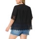 thumbnail image 3 of Agnes Orinda Talla Grande para Mujer Día de la Madre Cubierta Panel de Encaje Verano Vacaciones Bohemio Cárdigans 4X Negro, 3 of 5