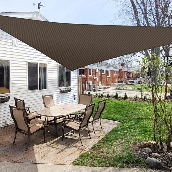 Toldo de sombra Windscreen4less 6,7 m Triangular Marrón con bloqueo UV
