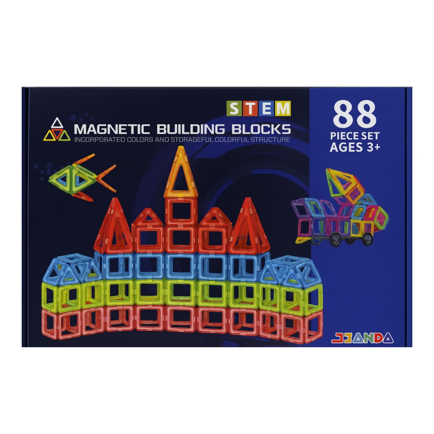 Fliperex - Set De Construccion Magnetico Piezas Magneticas 88 Piezas Negro
