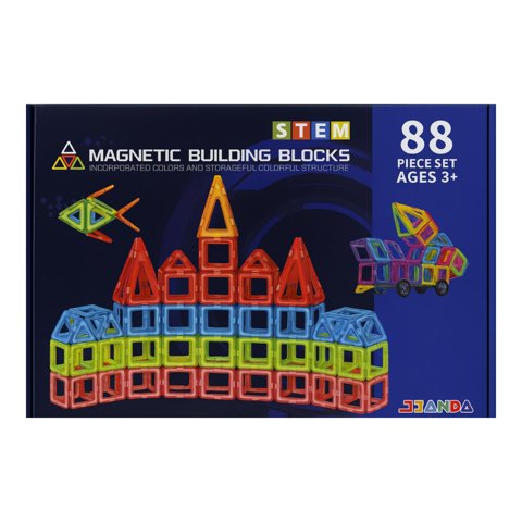Fliperex - Set De Construccion Magnetico Piezas Magneticas 88 Piezas Negro