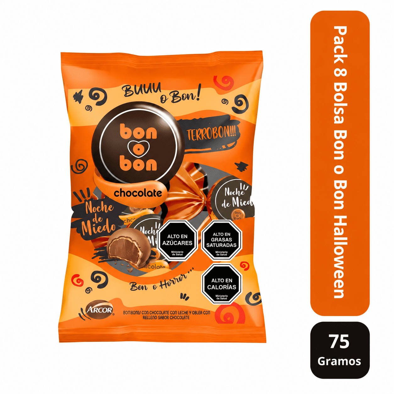 Pack 8 Bolsa Bon o Bon Chocolate Hallowen