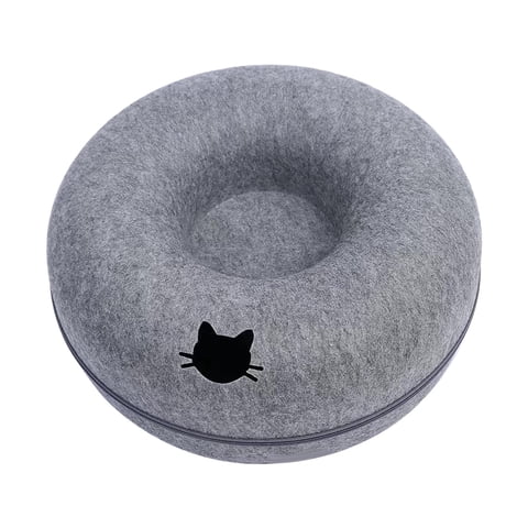 Ioensy - Cama Túnel Para Gatos Cremallera Resistente A Los Arañazos Para Gatos De Interior Condominio Desmontable Azul Oscuro 50 Cm