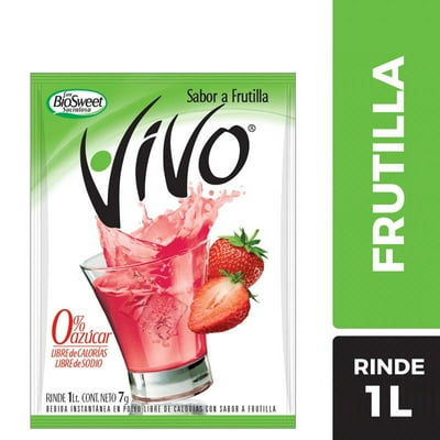 Jugo En Polvo Sabor Frutilla Sobre 7 G Vivo