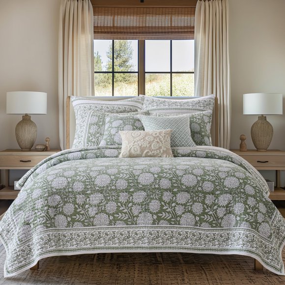 Juego de ropa de cama Levtex Home Adare Sage King – Edredón de algodón