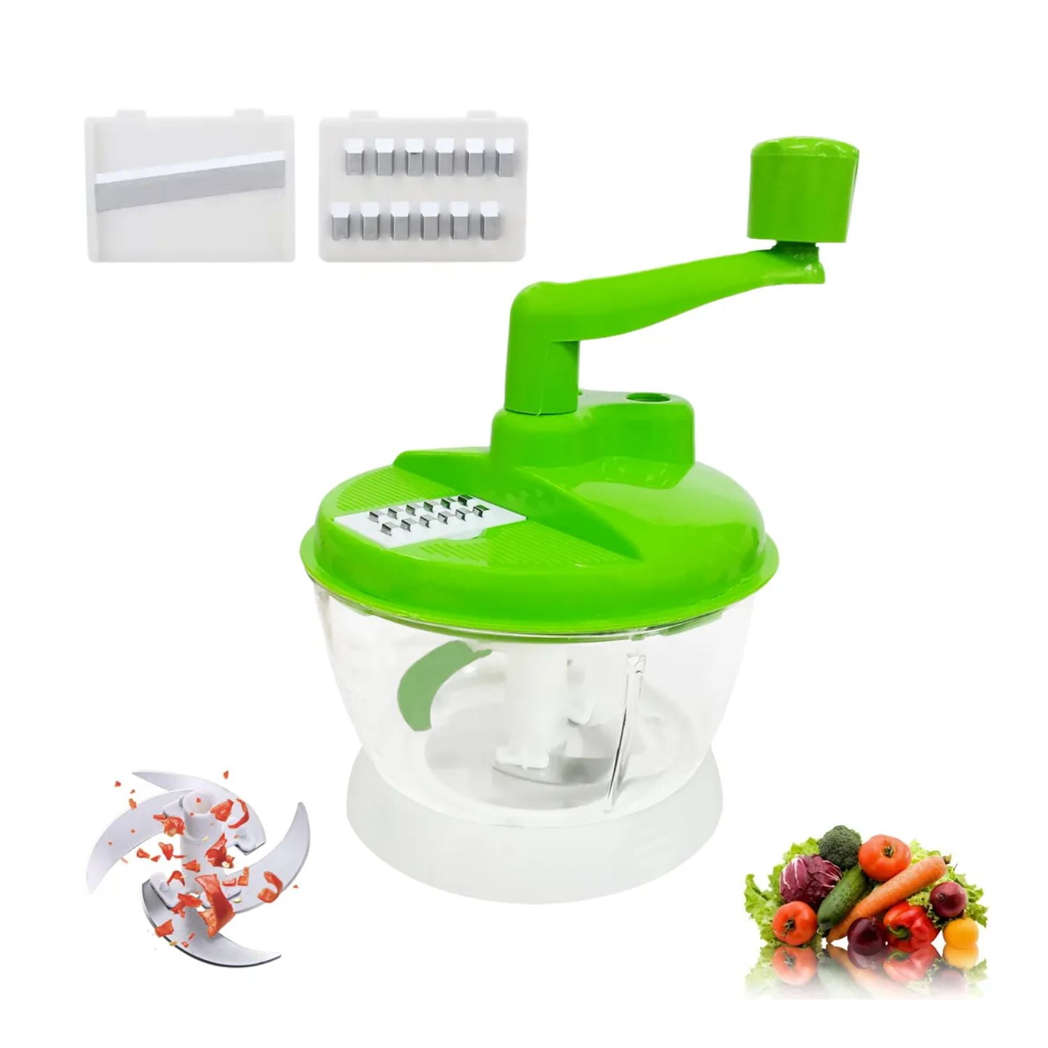 Disparo - Picador De Verduras Manual Verde 19cm Herramienta Culinaria