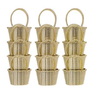 Magideal - 12 Uds. Suministros De Embalaje Para Almacenamiento De Fiestas, Decoración De Recuerdo De Boda, Baratija, Caja Portátil De Dulces Para Decoración De , Dorado B-Oro