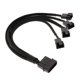 thumbnail image 4 of Funda De Computadora CPU Fans 4 Pin A 3 Pin 4 Way Splitter Adaptador Cables 270mm, 4 of 5