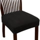thumbnail image 1 of Xiao Hua Funda de Asiento de Silla de Comedor Negra -2 Piezas, Respaldo Abierto Elástico en 4 Direcciones, Bolsillo Deslizante Transpirable, Adecuada para Protección de Cocina y Comedor sin, 1 of 5