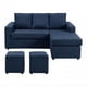 thumbnail image 1 of Sofa Seccional L 3 Cuerpos + 2 Puff Azul Lino, 1 of 1