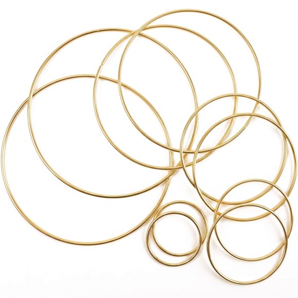 Aros de Manualidades BigOtters 5‑15 cm Dorados Pack de 10