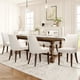thumbnail image 1 of Sillas de comedor COLAMY, juego de 6 patas tapizadas de madera, color beige, 1 of 5