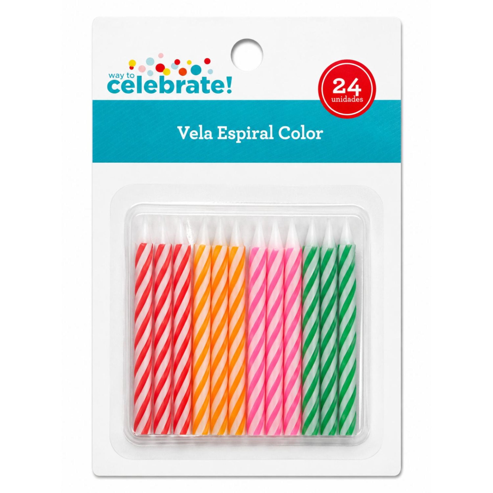 Vela Color Espiral 24 Un Lider