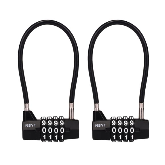Candado de cable NBYT 3/16" Diámetro 18 cm 4 dígitos Negro