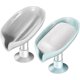 thumbnail image 1 of 2 jaboneras con forma de hoja, autodrenantes, con ventosa, de plástico, para ducha, baño, bañera y fregadero (gris y verde), 1 of 7