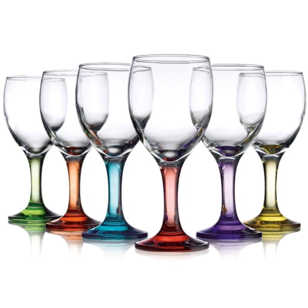 Copas Brown Color Display 6 Copas Vino Versalles Pie Color 300mL Multicolores | Lider