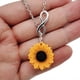 thumbnail image 5 of Elegant Yellow Sunflower Heart Lariat Necklace with Infinity Charm - Perfect for Bridal and Bridesmaid Daisy Necklaces, 5 of 5