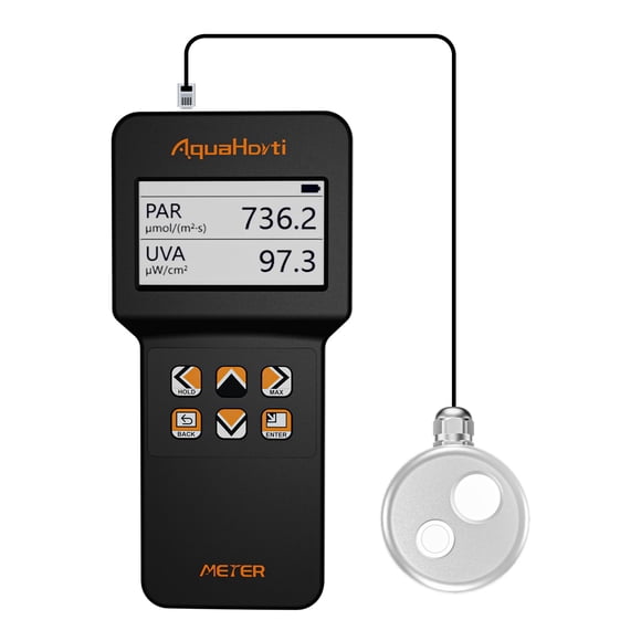 Medidor PAR AquaHorti Quantum 320-750 nm UVA con varilla telescópica de 0,9 m