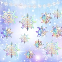 Xusx111 - 36 Piezas Grandes Copos De Nieve Ornamentos 3D Papel Copo De Nieve Guirnalda Colgando Decoración De Invierno Sobredimensionado Brillo Decoración Para Árbol De Navidad Fiesta De Invierno Inte