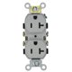 thumbnail image 1 of Receptáculo dúplex Leviton 20A 125V de cuerpo estrecho CR20-GY gris, 1 of 1