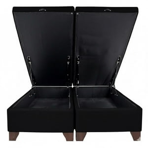 Vitelio - Base De Cama Baúl 2 Plazas Negro