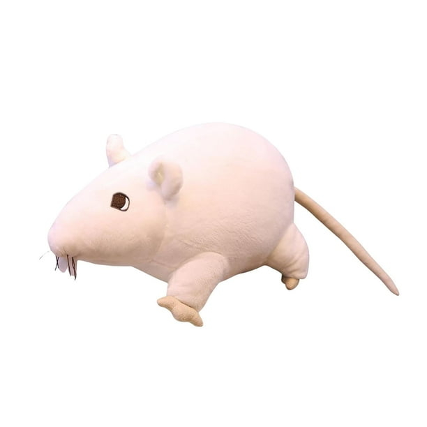 Encantadora muñeca de juguete de ratones, muñeca de almohada de animales, juguete de peluche, muñeca de ratón de simulación de dibujos animados de Blanco