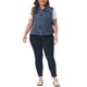 thumbnail image 2 of Chaleco de mezclilla sin mangas con cremallera y botones para mujer de talla grande Agnes Orinda 2X Azul lavado nieve, 2 of 6