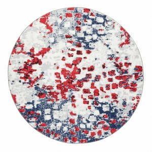 Modalfo - Alfombra Redonda Florida Roja 160 X 160 Cm