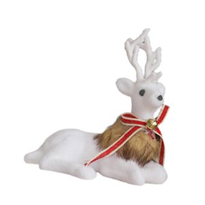 Bothyi - Regalo De Escultura Navideña Estatua De Alce Navideño Para Sala De Estar Estante Interior Alce Acostado