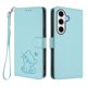 thumbnail image 1 of Samsung Galaxy S24 FE Funda Billetera con Estampado de Gato, Verde Claro, 1 of 6