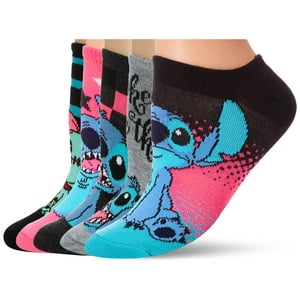 Calcetines Casuales Disney Lilo & Stitch Para Mujer, Paquete De 5, Tallas 36-43