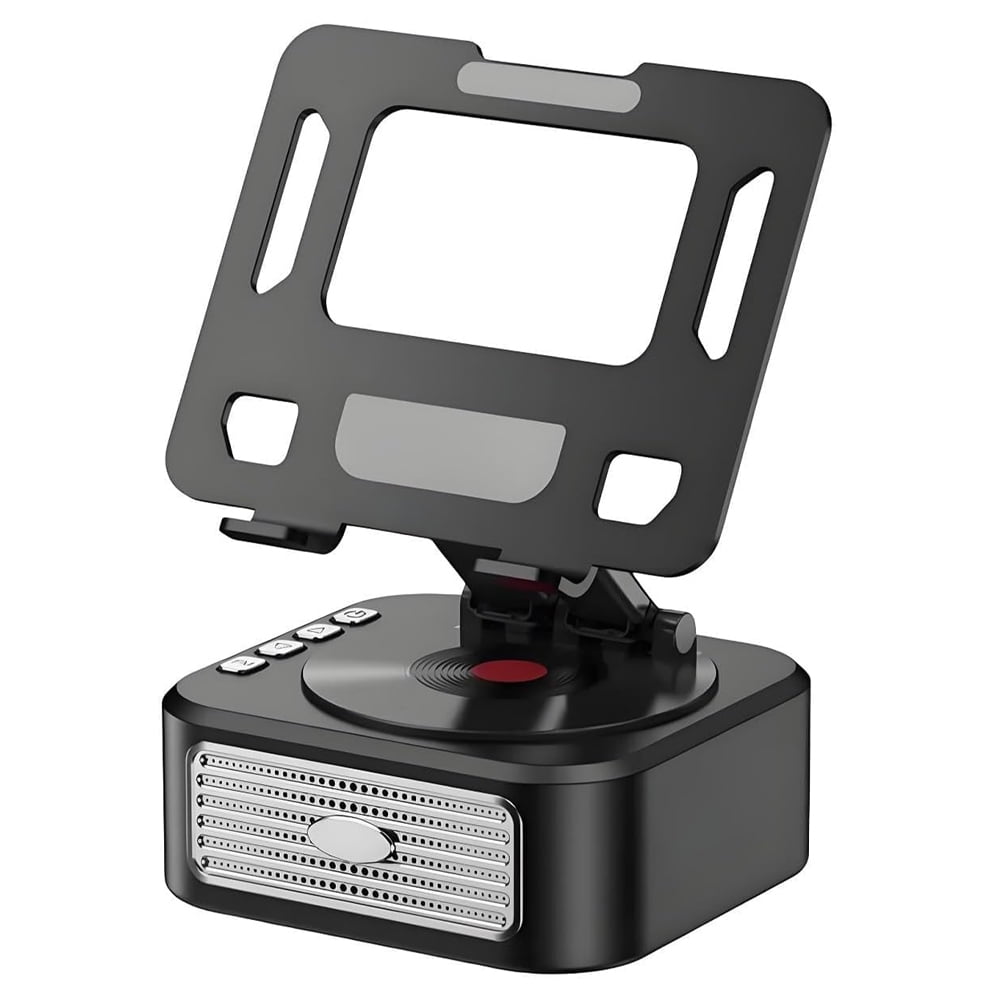Genérico - Soporte Para Tablet 3 En 1 Con Rotación De 360° Y Altavoz Bluetooth Inalámbrico, Soporte Antideslizante Ajustable Para Ipad Pro Y Iphone 16/15 Pro Max-negro