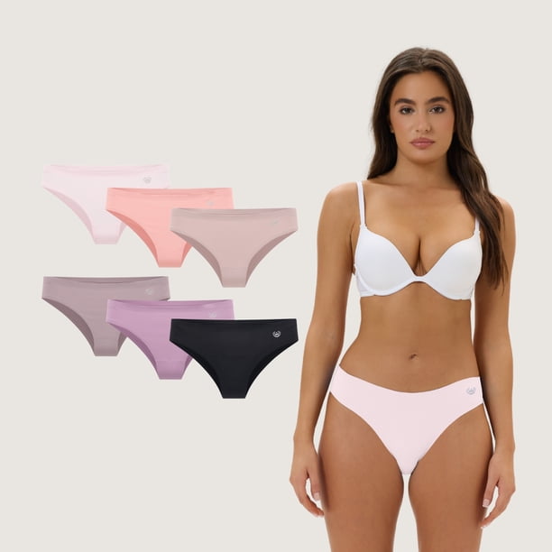 Pack de 6 Calzones Bikini Microfibra Corte Laser Mujer