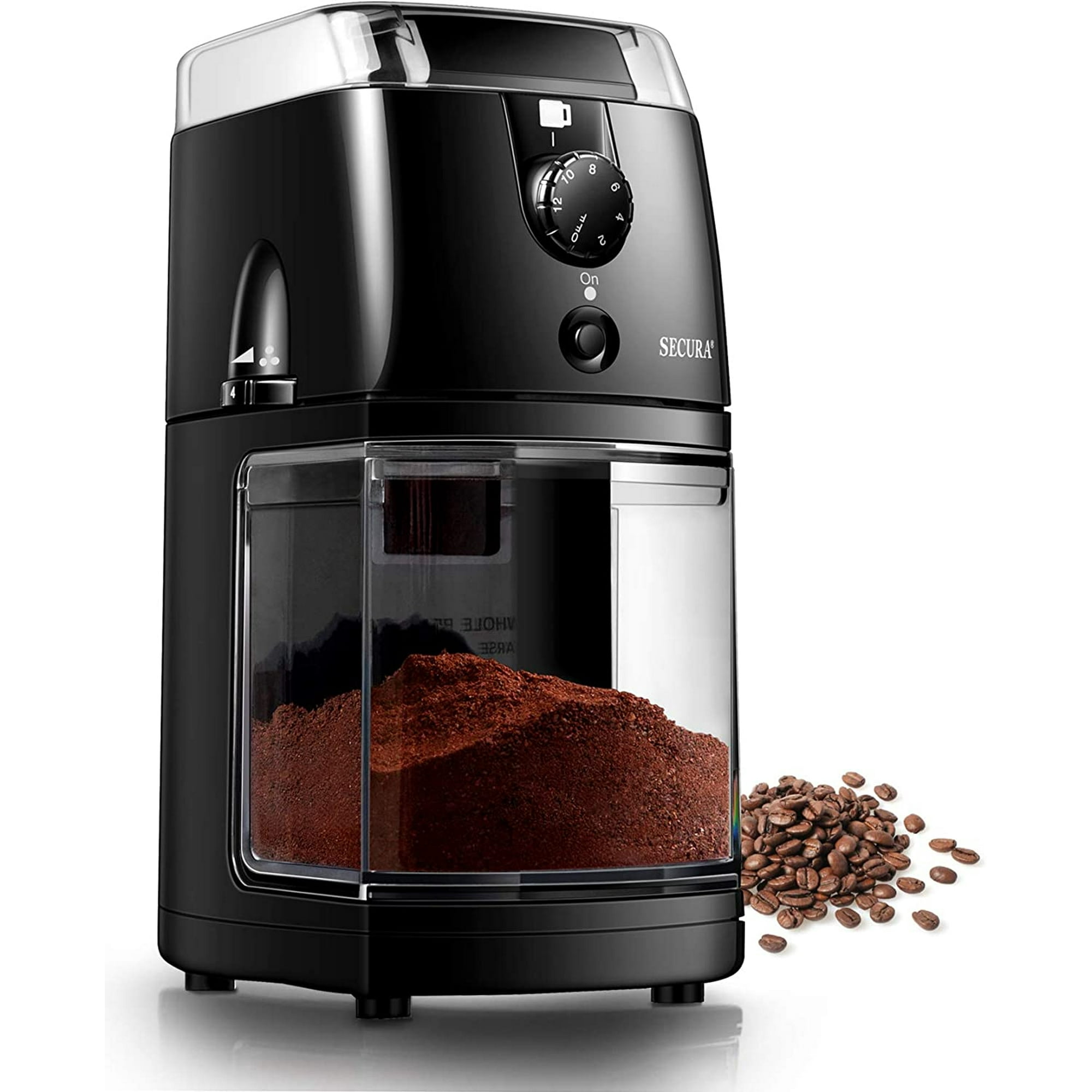 Molino De Café Eléctrico Secura Ajustable 17 Ajustes De Molido Fino A Grueso