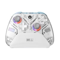 Controlador De Juego Inalámbrico Aaronmei Con Base De Carga Rgb Y Joystick De Efecto Hall Blanco