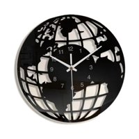 Bothyi - Reloj De Pared Acrílico Con Diseño De Mapa Del Mundo, Color Negro, Para Regalo De Inauguración De La Casa, Ligero, 30 Cm