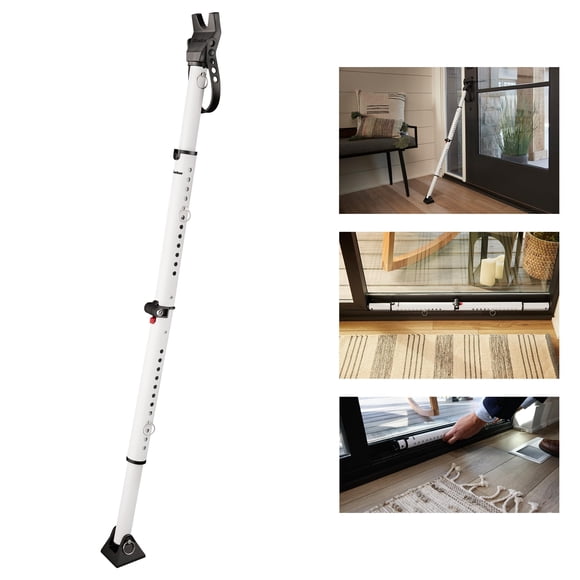 Barra de seguridad para puertas Master Lock ajustable de 65 a 110 cm, color blanco