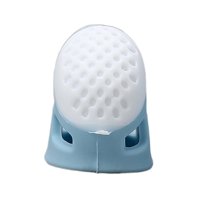 Magideal - Dedal De Costura De Silicona, Protector De Dedos Flexible, Protectores De Dedos, Para Costura, Manualidades, Acolchado Penetrante, Suministros De Bord Azul