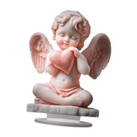 Magideal - Estatua De Ángel Acrílico Con Forma De Corazón, Adorno Decorativo Para Oficina, Regalo De Ángel Querubín, Decoración Para Fiesta, Sala De Estar, Chime