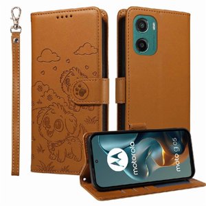 Funda Billetera Foxdock Compatible Con Motorola Moto G05, Diseño Perrito Tierno, Ranuras Para Tarjetas Y Soporte Plegable