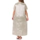 thumbnail image 3 of Camisón Universitario de Talla Grande para Mujer de Agnes Orinda, Escote en V de Encaje Hueco, Manga Corta, Chemise de Satén, Vestido Largo para Dormir 4X Champán, 3 of 6