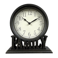 Magideal - Reloj De Mesa Redondo Con Números Grandes, Movimiento Silencioso Decorativo, Relojes De Repisa Sin Tictac Para Baño, Mesa De Oficina, Adorno De Dormit Estilob